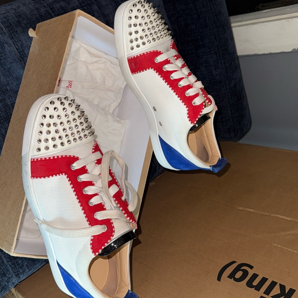Christian Louboutin Red, White, and Blue Sneakers